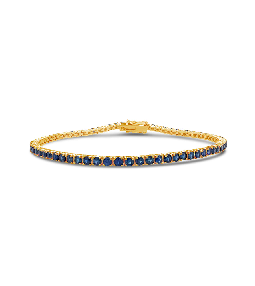 Sapphire Tennis Bracelet - 14K Yellow Gold - Olive & Chain Fine Jewelry