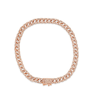 Diamond Cuban Link Bracelet - 14K Rose Gold / 6.5 inch - Olive & Chain Fine Jewelry