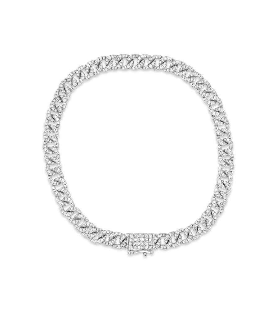 Diamond Cuban Link Bracelet - 14K White Gold / 6.5 inch - Olive & Chain Fine Jewelry
