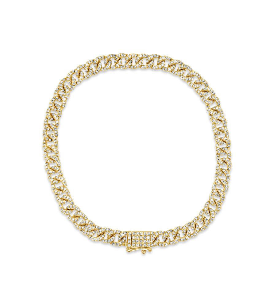 Diamond Cuban Link Bracelet - 14K Yellow Gold / 6.5 inch - Olive & Chain Fine Jewelry