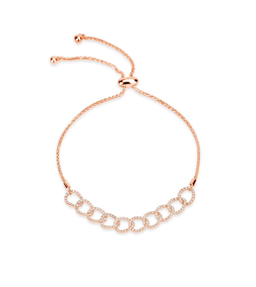 Diamond Cuban Link Bolo Bracelet - 14K Rose Gold - Olive & Chain Fine Jewelry