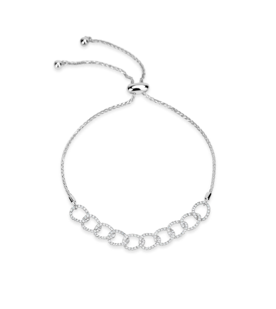 Diamond Cuban Link Bolo Bracelet - 14K White Gold - Olive & Chain Fine Jewelry