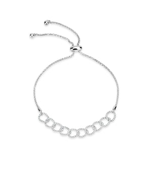 Diamond Cuban Link Bolo Bracelet - 14K White Gold - Olive & Chain Fine Jewelry