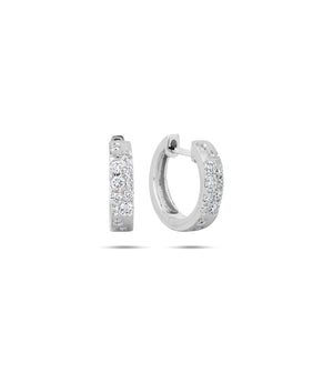 Diamond Celestial Huggie Earring - 14K White Gold - Olive & Chain Fine Jewelry
