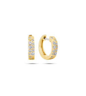 Diamond Celestial Huggie Earring - 14K Yellow Gold - Olive & Chain Fine Jewelry
