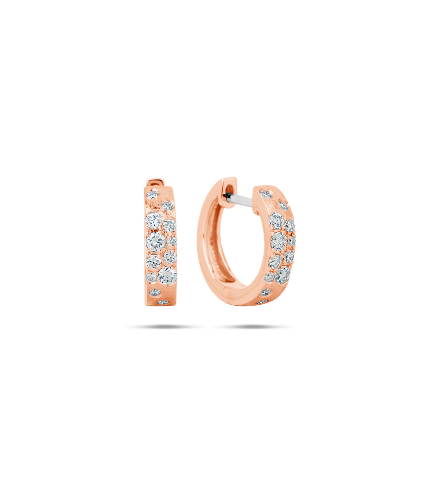 Diamond Celestial Huggie Earring - 14K Rose Gold - Olive & Chain Fine Jewelry