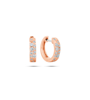 Diamond Celestial Huggie Earring - 14K Rose Gold - Olive & Chain Fine Jewelry