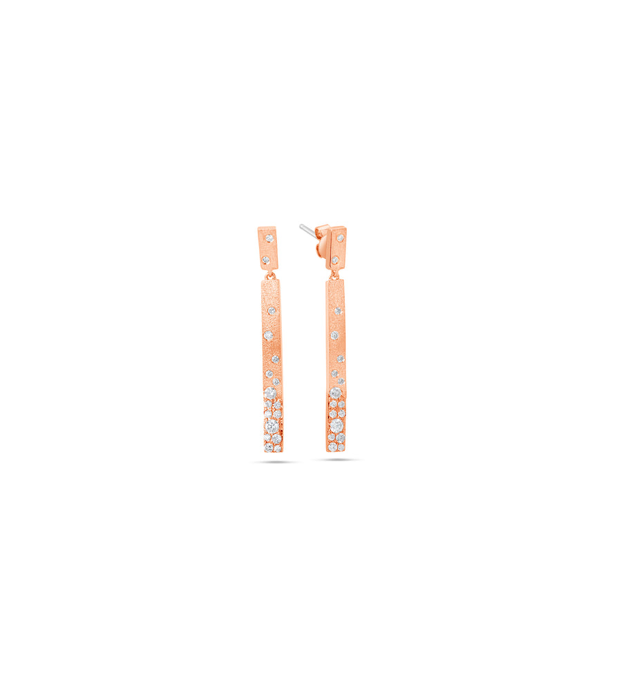 Diamond Celestial Bar Earring - 14K Rose Gold - Olive & Chain Fine Jewelry