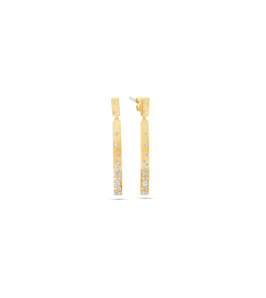 Diamond Celestial Bar Earring - 14K Yellow Gold - Olive & Chain Fine Jewelry