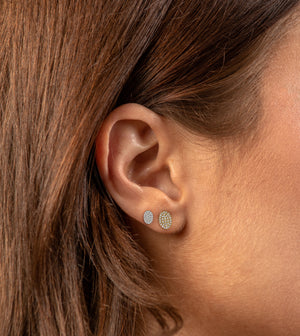 Diamond Oval Stud Earring - 14K  - Olive & Chain Fine Jewelry