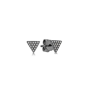 Diamond Triangle Stud Earring - 14K Black Gold / Small / Pair - OLIVE & CHAIN Fine Jewelry