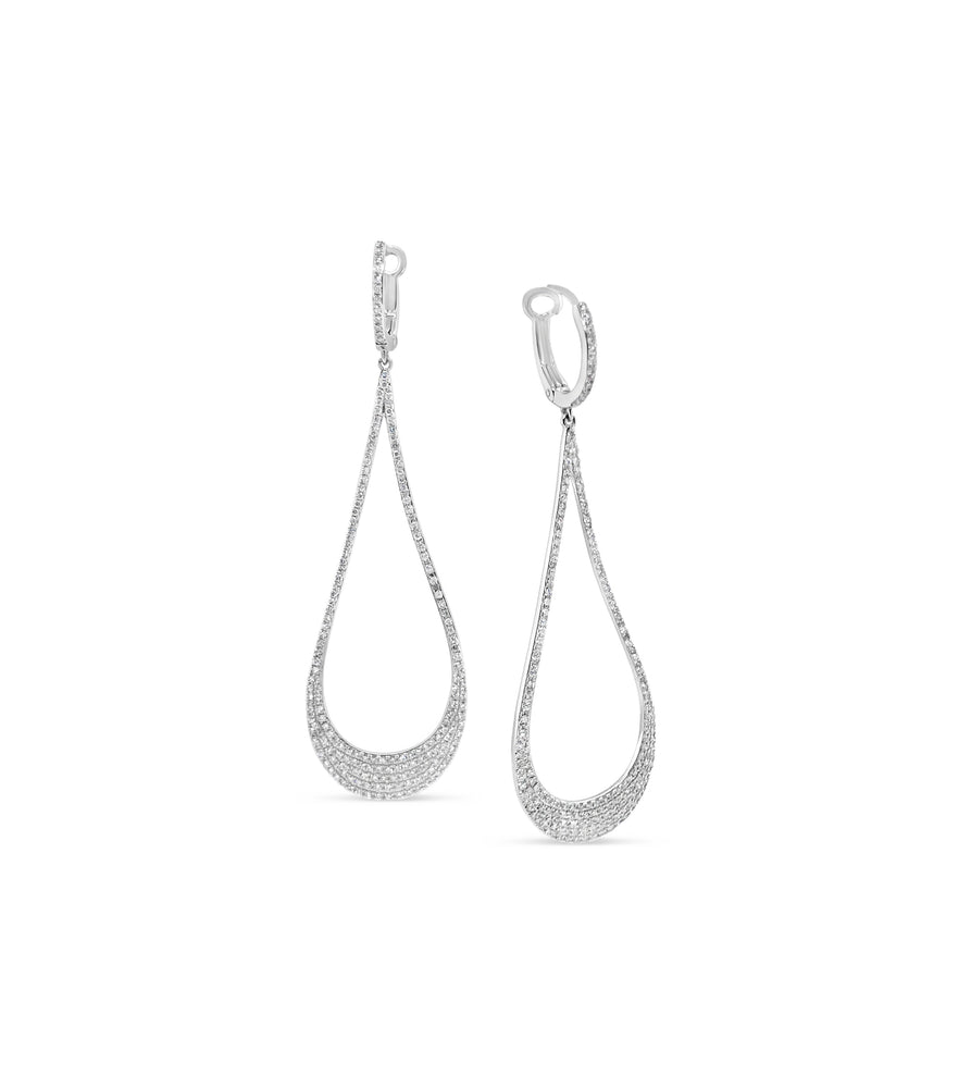 Diamond Jumbo Tear Drop Earring - 14K White Gold - OLIVE & CHAIN Fine Jewelry