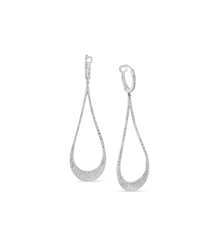 Diamond Jumbo Tear Drop Earring - 14K White Gold - Olive & Chain Fine Jewelry