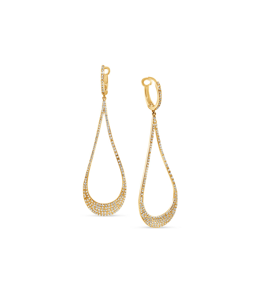 Diamond Jumbo Tear Drop Earring - 14K Yellow Gold - OLIVE & CHAIN Fine Jewelry
