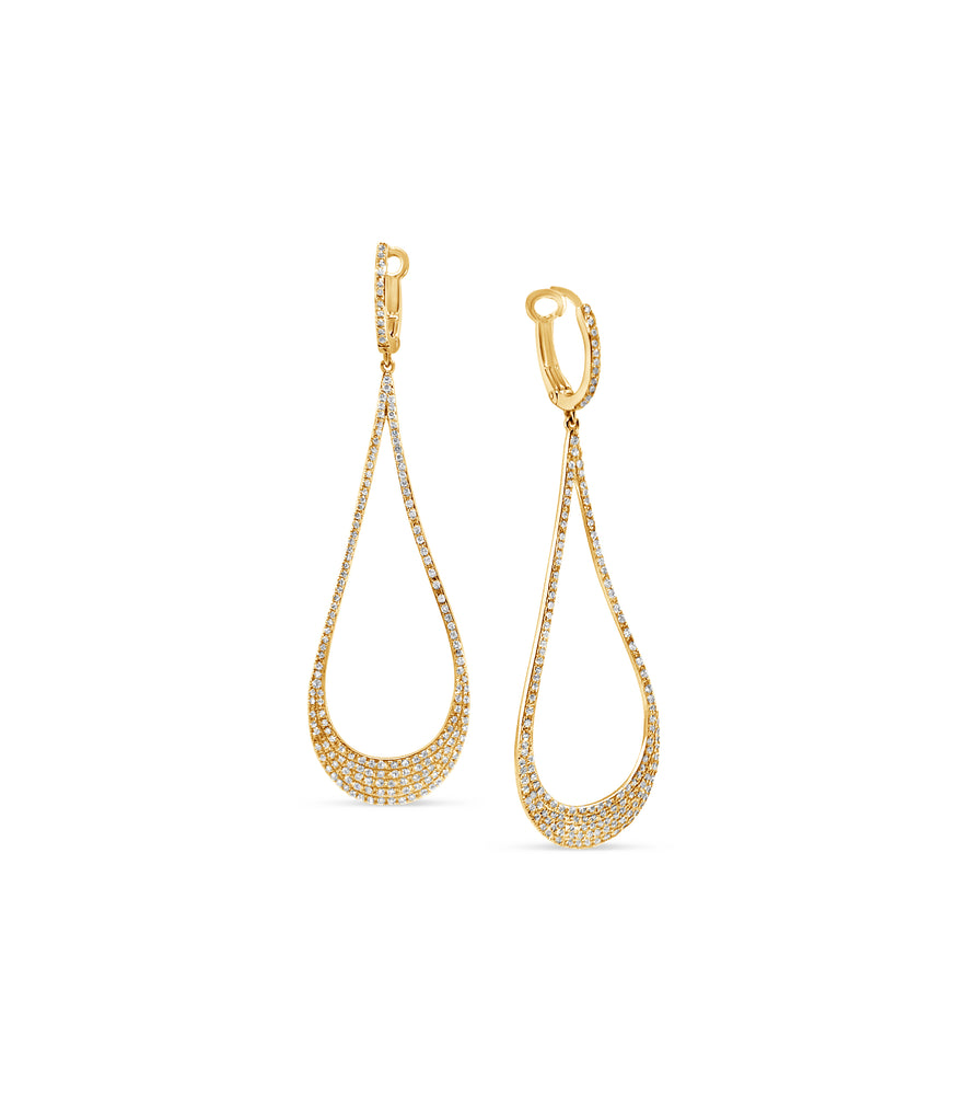 Diamond Jumbo Tear Drop Earring - 14K Yellow Gold - Olive & Chain Fine Jewelry