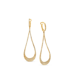 Diamond Jumbo Tear Drop Earring - 14K Yellow Gold - OLIVE & CHAIN Fine Jewelry