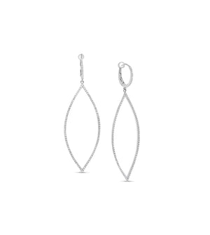 Diamond Jumbo Marquise Earring - 14K White Gold - OLIVE & CHAIN Fine Jewelry