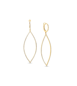 Diamond Jumbo Marquise Earring - 14K Yellow Gold - OLIVE & CHAIN Fine Jewelry