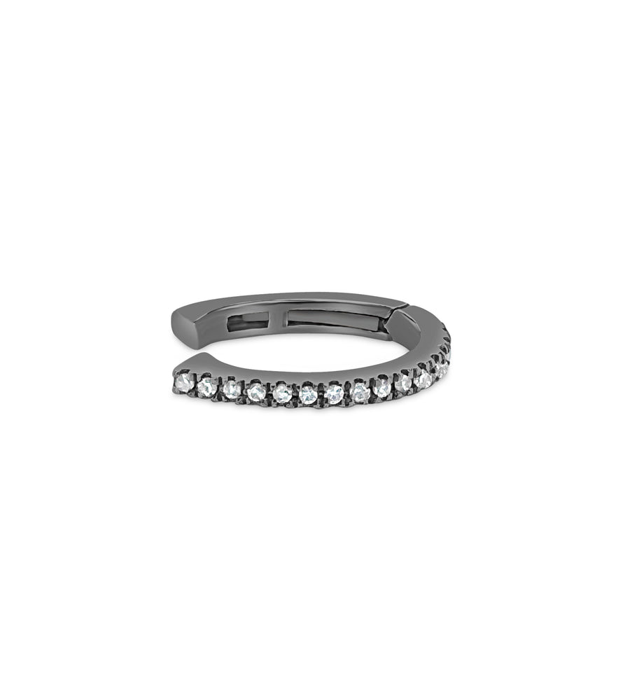 Diamond Ear Cuff Earring - 14K Black Gold - OLIVE & CHAIN Fine Jewelry