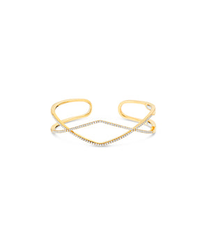 Diamond Zig Zag Bangle - 14K Yellow Gold - Olive & Chain Fine Jewelry