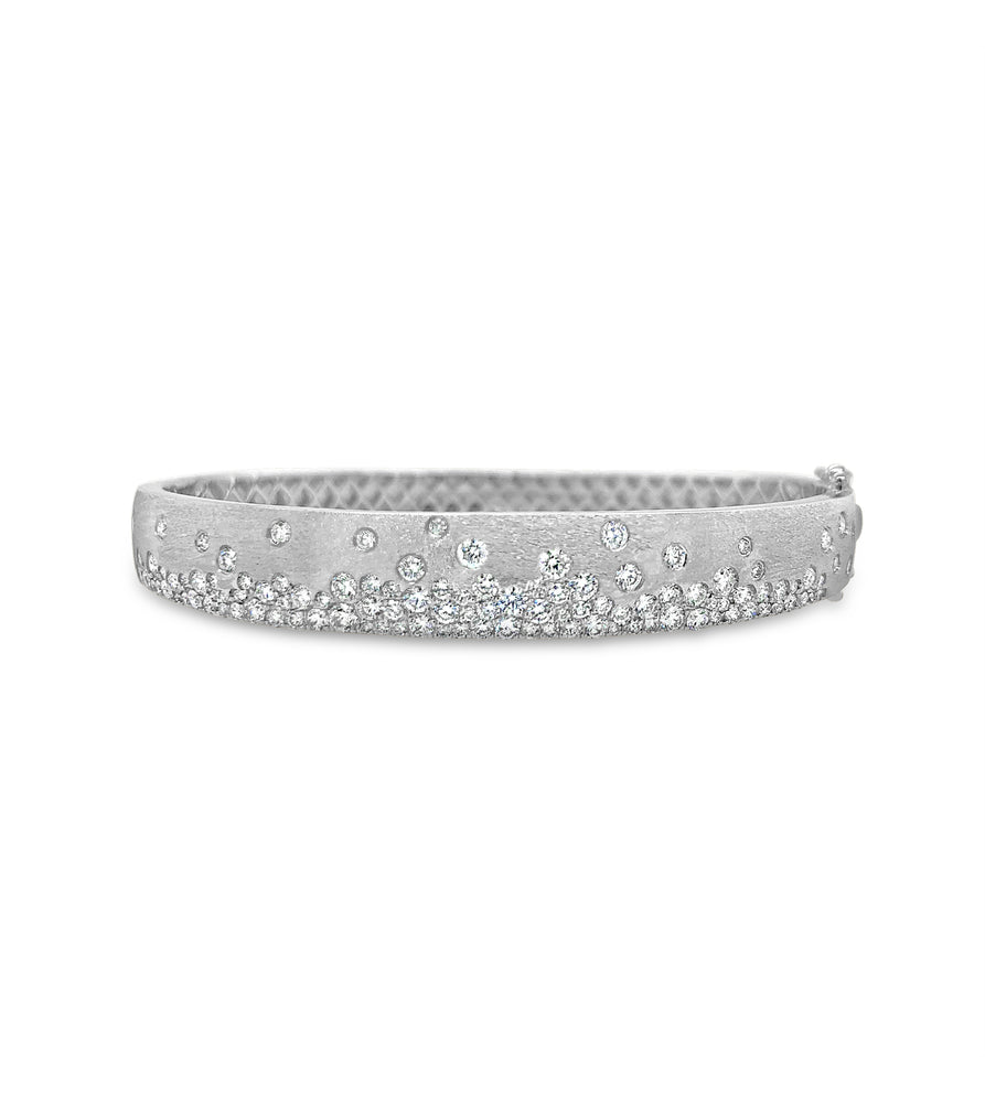 Diamond Celestial Signature Bangle - 14K White Gold - OLIVE & CHAIN Fine Jewelry