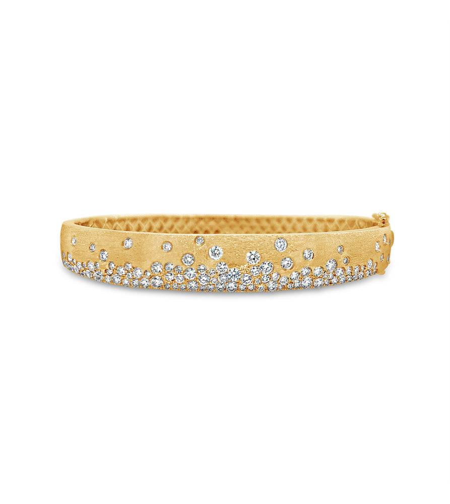 Diamond Celestial Signature Bangle - 14K Yellow Gold - OLIVE & CHAIN Fine Jewelry