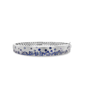 Sapphire Celestial Signature Bangle - 14K White Gold - Olive & Chain Fine Jewelry