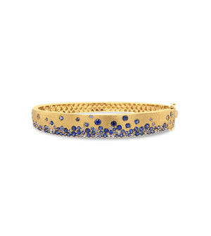 Sapphire Celestial Signature Bangle - 14K Yellow Gold - Olive & Chain Fine Jewelry