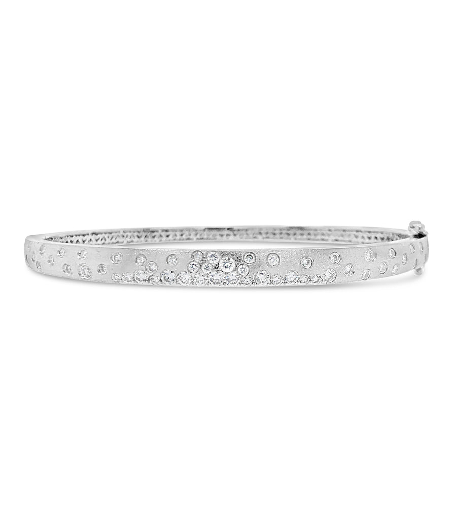 Diamond Celestial Slim Bangle - 14K White Gold - Olive & Chain Fine Jewelry