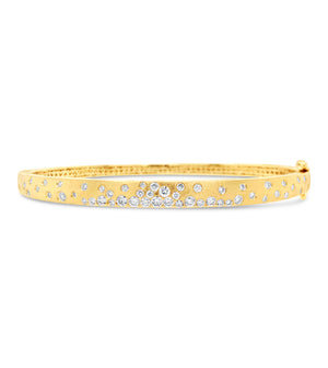 Diamond Celestial Slim Bangle - 14K Yellow Gold - Olive & Chain Fine Jewelry