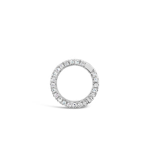 Diamond Round Connector Clasp - 14K White Gold / 10mm - Olive & Chain Fine Jewelry