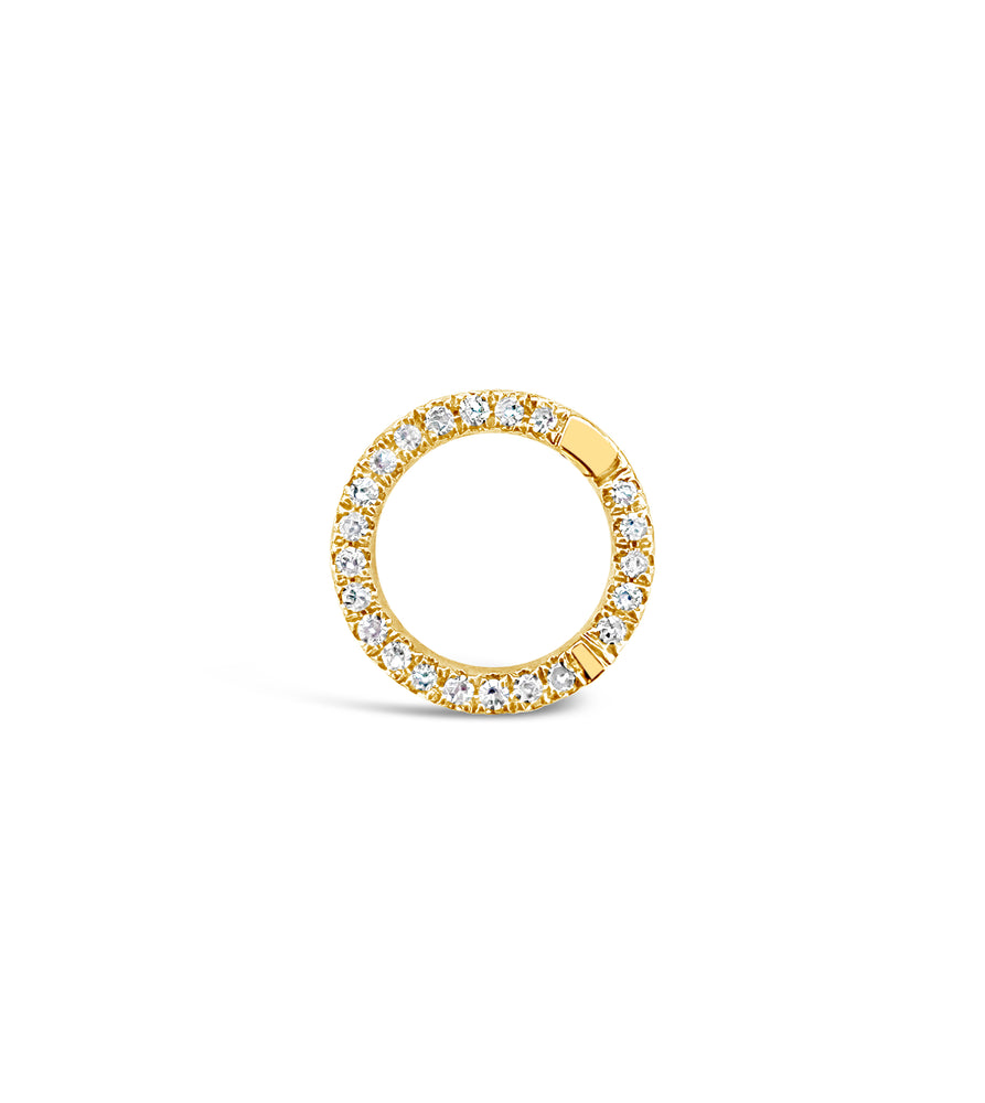 Diamond Round Connector Clasp - 14K Yellow Gold / 10mm - Olive & Chain Fine Jewelry