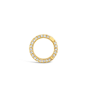 Diamond Round Connector Clasp - 14K Yellow Gold / 10mm - Olive & Chain Fine Jewelry