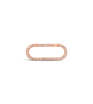 Diamond Oval Connector Clasp - 14K Rose Gold / 15mm - Olive & Chain Fine Jewelry