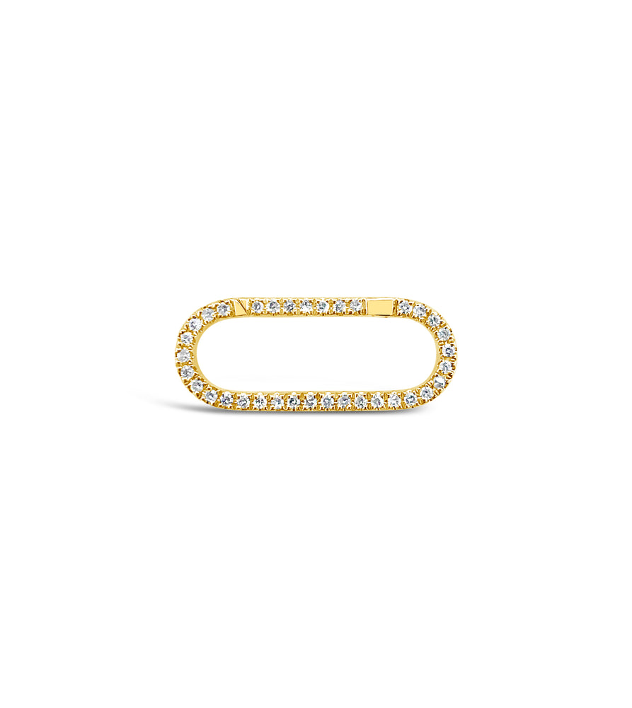 Diamond Oval Connector Clasp - 14K Yellow Gold / 15mm - Olive & Chain Fine Jewelry