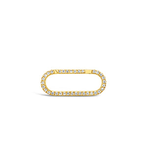 Diamond Oval Connector Clasp - 14K Yellow Gold / 15mm - Olive & Chain Fine Jewelry