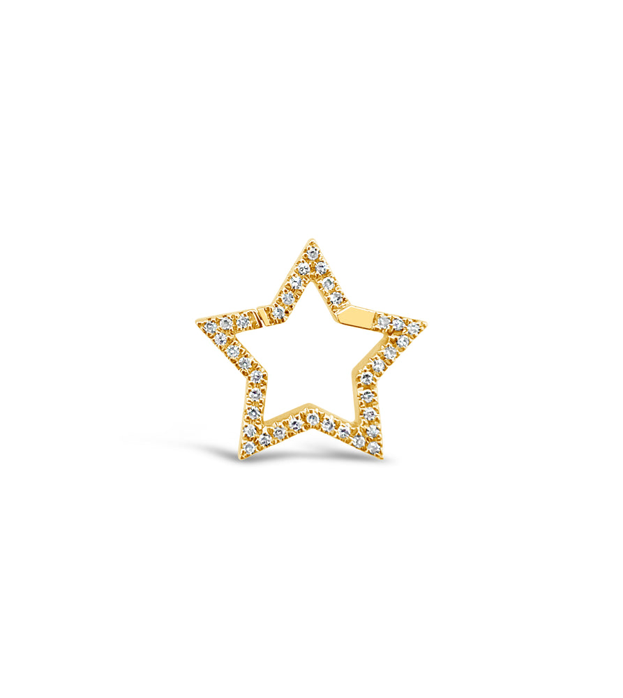 Diamond Star Connector Clasp - 14K Yellow Gold / 11mm - Olive & Chain Fine Jewelry