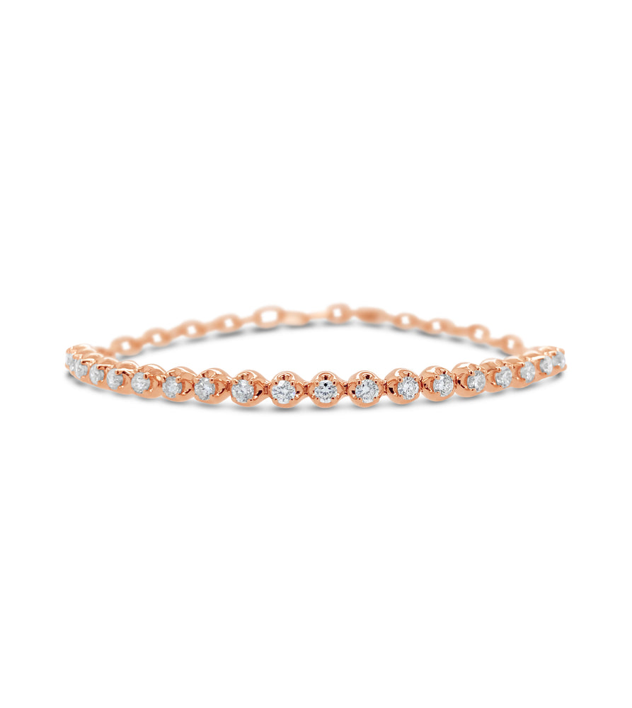Diamond Paperclip Tennis Bracelet - 14K Rose Gold - OLIVE & CHAIN Fine Jewelry