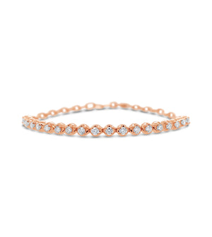 Diamond Paperclip Tennis Bracelet - 14K Rose Gold - OLIVE & CHAIN Fine Jewelry
