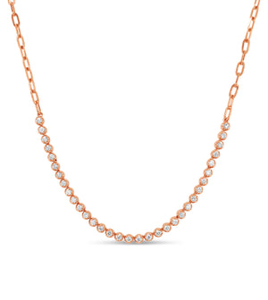 Diamond Paperclip Tennis Necklace - 14K Rose Gold - Olive & Chain Fine Jewelry