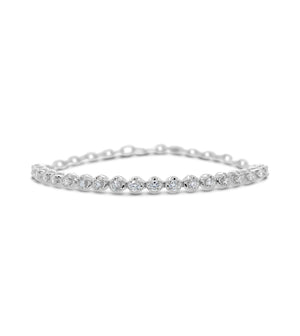 Diamond Paperclip Tennis Bracelet - 14K White Gold - OLIVE & CHAIN Fine Jewelry