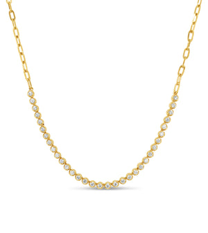 Diamond Paperclip Tennis Necklace - 14K Yellow Gold - Olive & Chain Fine Jewelry