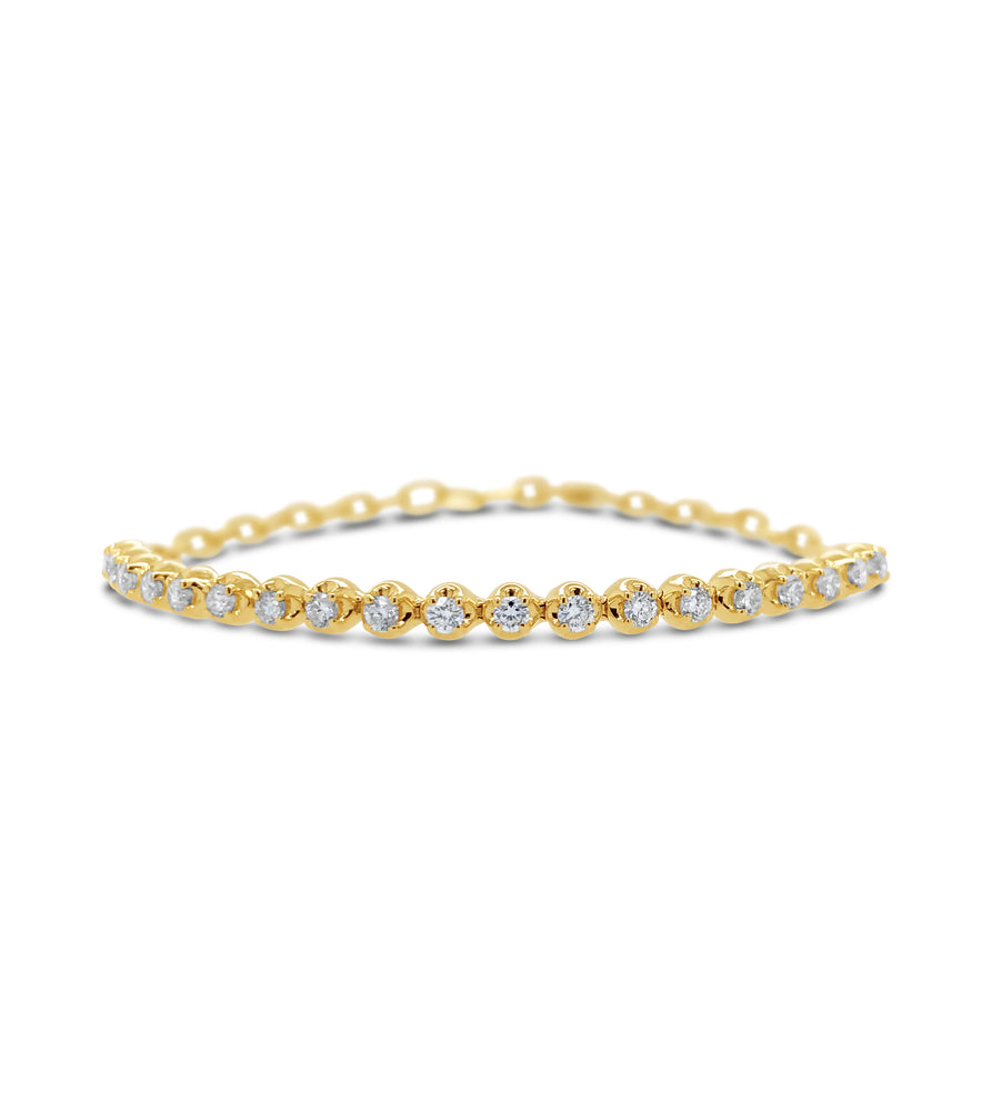 Diamond Paperclip Tennis Bracelet - 14K Yellow Gold - OLIVE & CHAIN Fine Jewelry