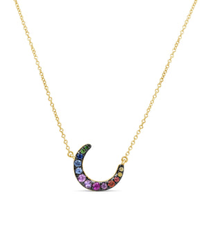 Rainbow Moon Necklace - 14K Yellow Gold - Olive & Chain Fine Jewelry
