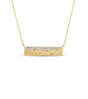 Diamond Celestial Bar Necklace - 14K Yellow Gold - Olive & Chain Fine Jewelry