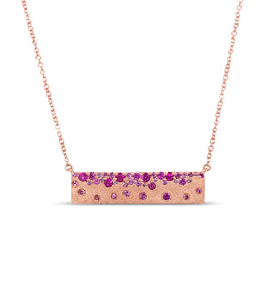 Ruby Celestial Bar Necklace - 14K Rose Gold - Olive & Chain Fine Jewelry