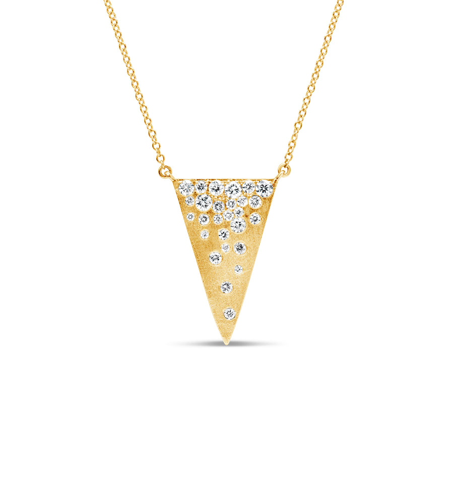 Diamond Celestial Triangle Necklace - 14K Yellow Gold - OLIVE & CHAIN Fine Jewelry