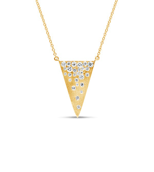 Diamond Celestial Triangle Necklace - 14K Yellow Gold - OLIVE & CHAIN Fine Jewelry