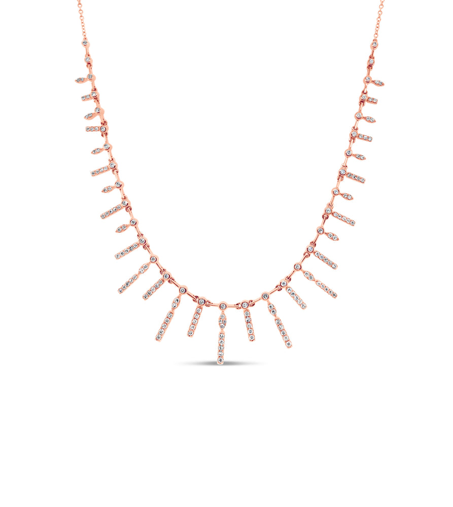 Diamond Princess Necklace - 14K Rose Gold - OLIVE & CHAIN Fine Jewelry