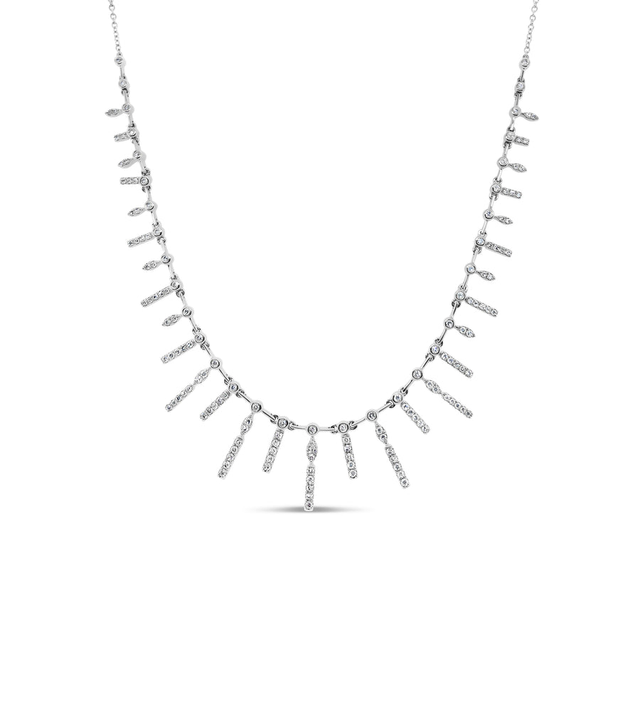 Diamond Princess Necklace - 14K White Gold - OLIVE & CHAIN Fine Jewelry